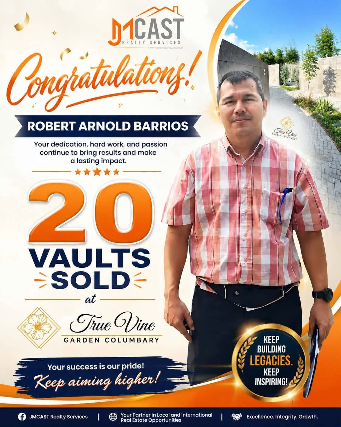 CONGRATULATIONS, ROBERT ARNOLD BARRIOS!!!