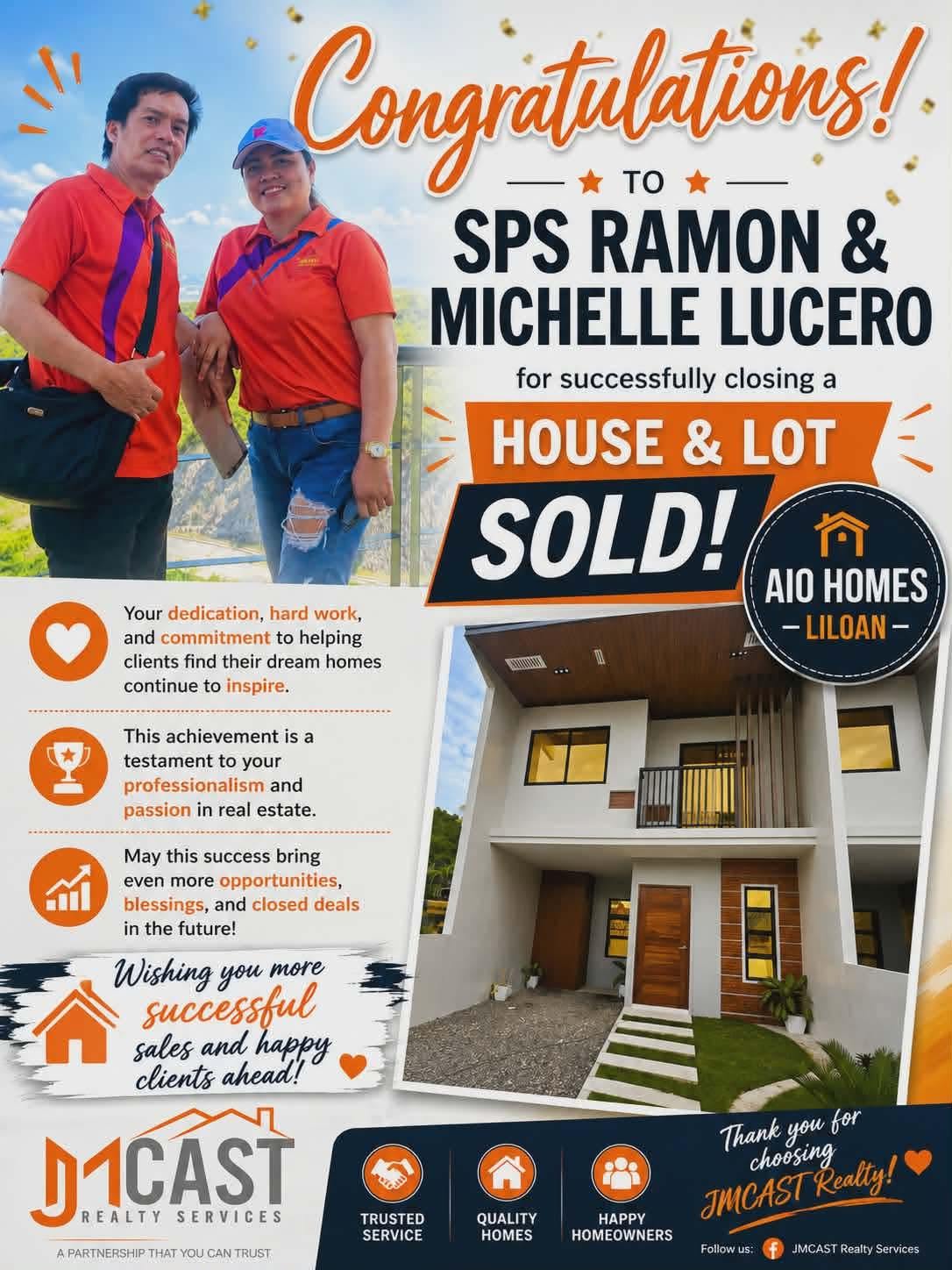 Congratulations to our Power Couple Team ma’am Michelle Lucero and hubby sir Ramon Lucero for another successful sale!