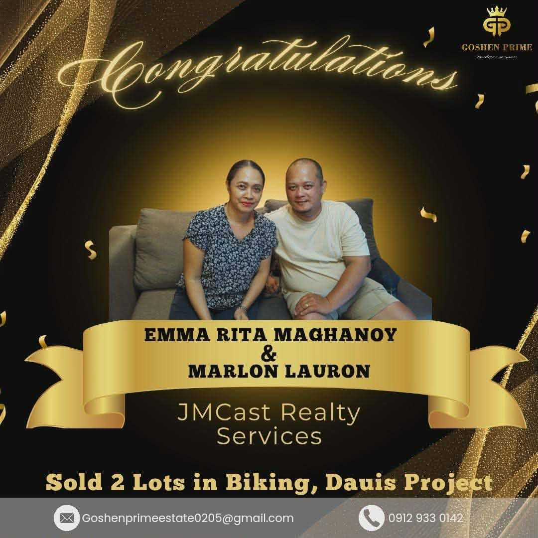 🌟 Congratulations to Marlon Saberon Lauron & Emma Rita Maghanoy for 2 Lot Only Sold! 🏞️🏞️